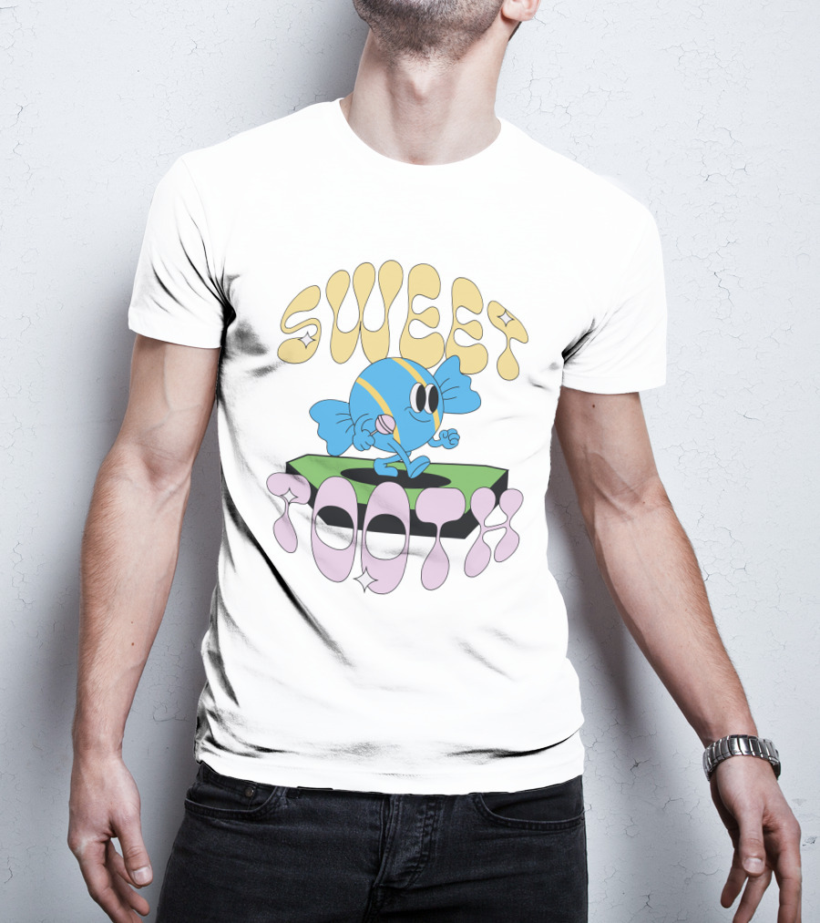 Cody Ko Merch Sweet Tooth Colorful Cartoon Character With Sweet Tooth Text T-Shirt