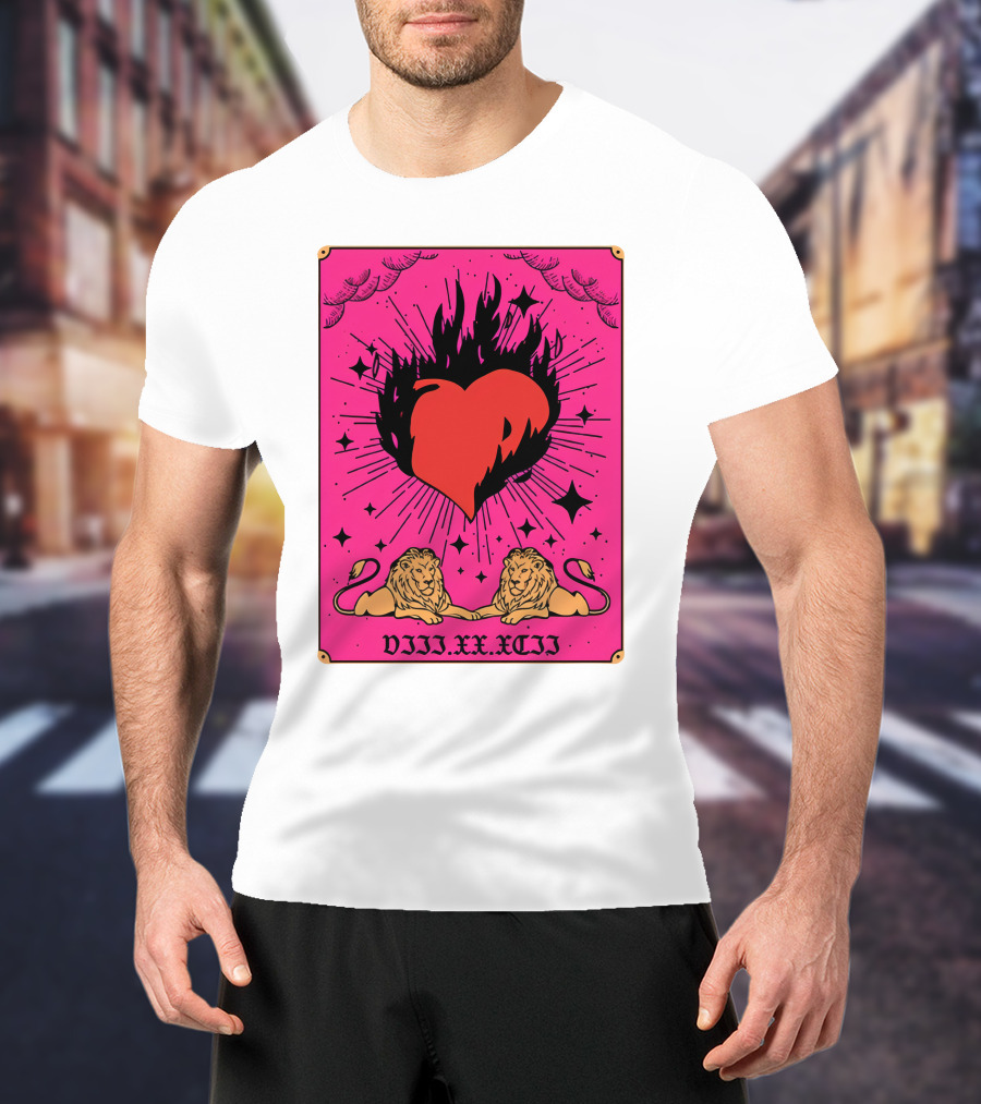 Demi Lovato Burning Heart Pink Lions VIII.XX.XCII T-Shirt