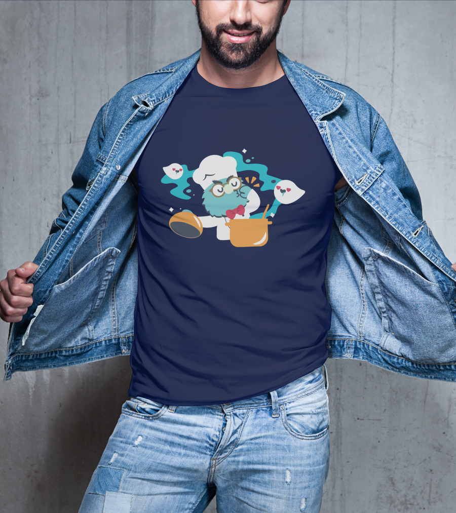 Er Merch Chef's Kiss Cute Cooking Owl With Hearts T-Shirt