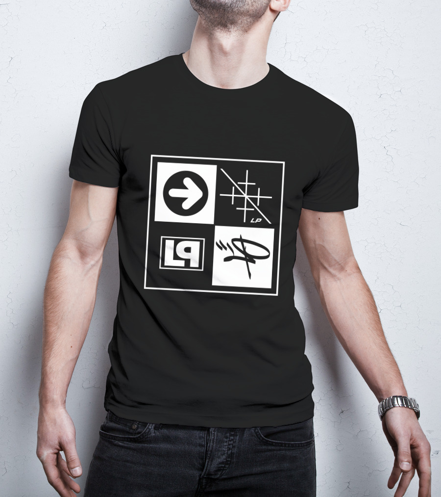 Linkin Park Merch HT20 Box Logo Arrow Grid LP Symbol Quadrant T-Shirt