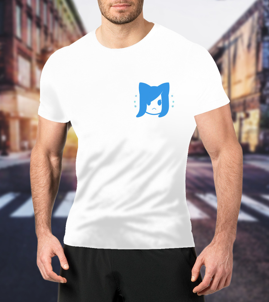 Akidearest Merch Aki Blue Hair Character Face With Stars T-Shirt