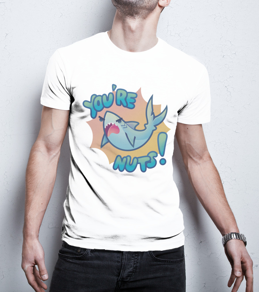 You're Nuts Shark Cartoon T-Shirt