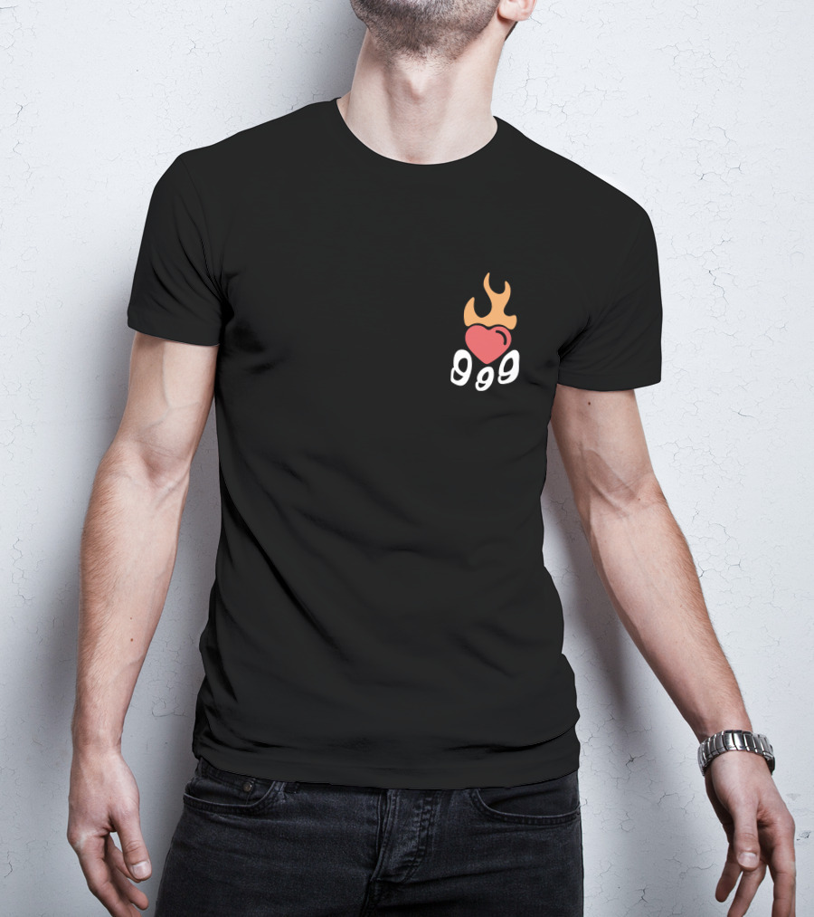 Juice Wrld 999 Burning Hearts Flaming Heart T-Shirt