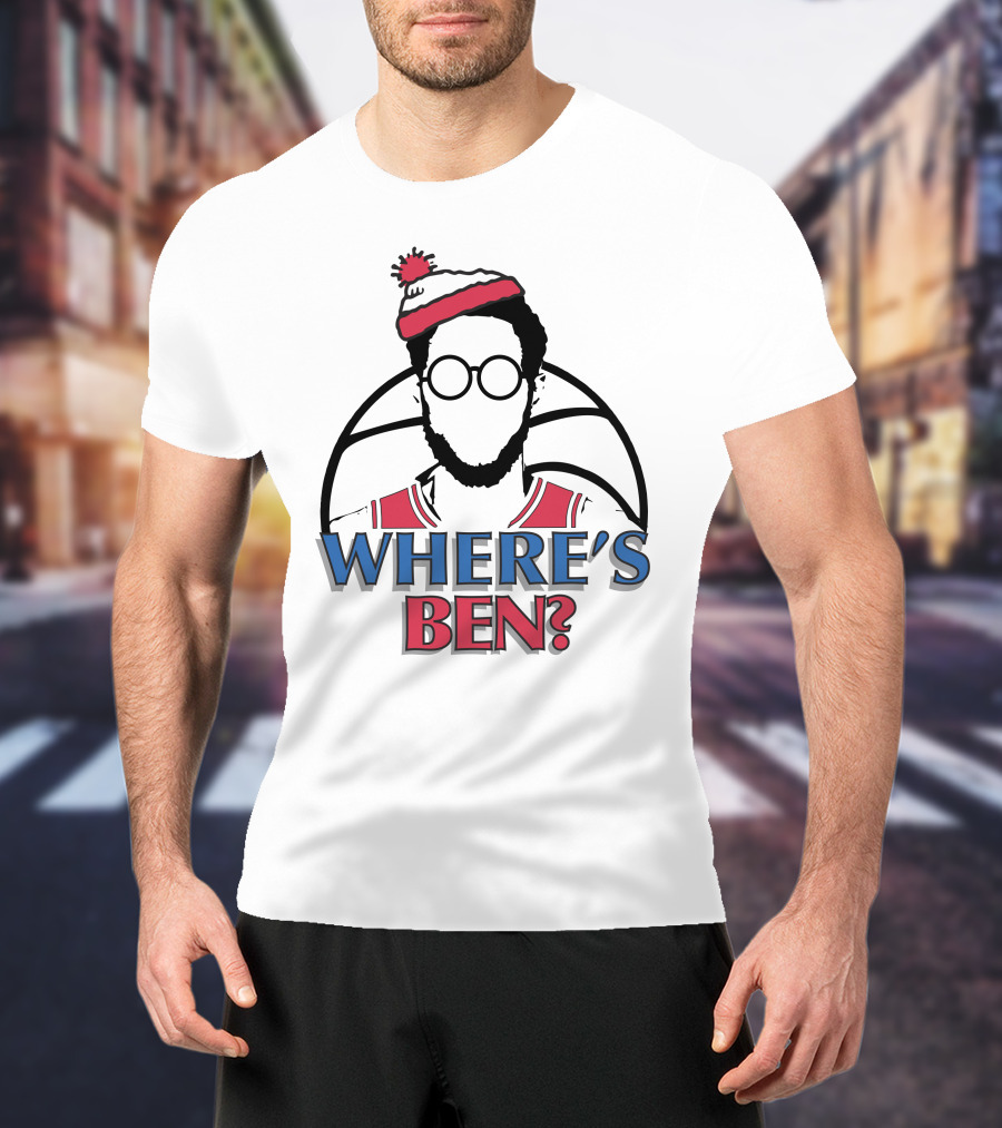 Philadelphia Where Is Ben Simmons Chickie And Pete’s In South Philly 94WIP Sports Radio Where's Ben Basketball T-Shirt