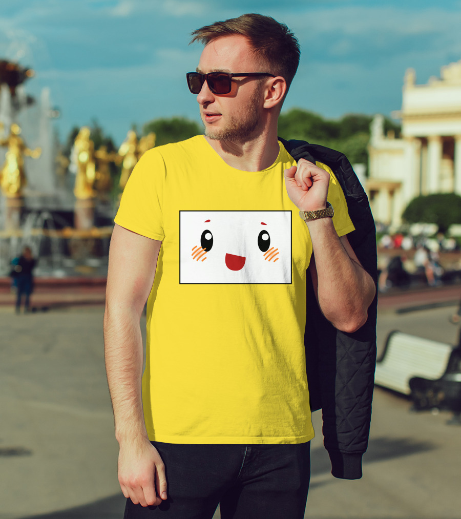 Shop Lankybox Merch Store Boxy Kawaii Face Yellow T-Shirt