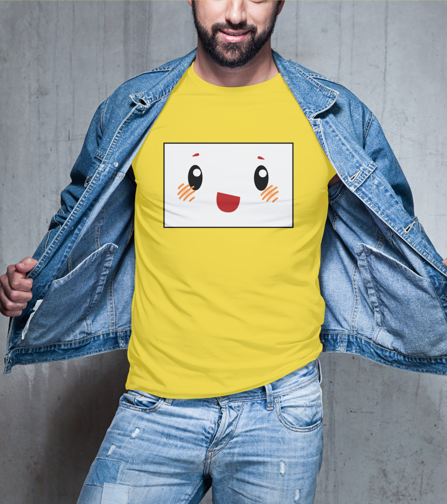 Shop Lankybox Merch Store Boxy Kawaii Face Yellow T-Shirt