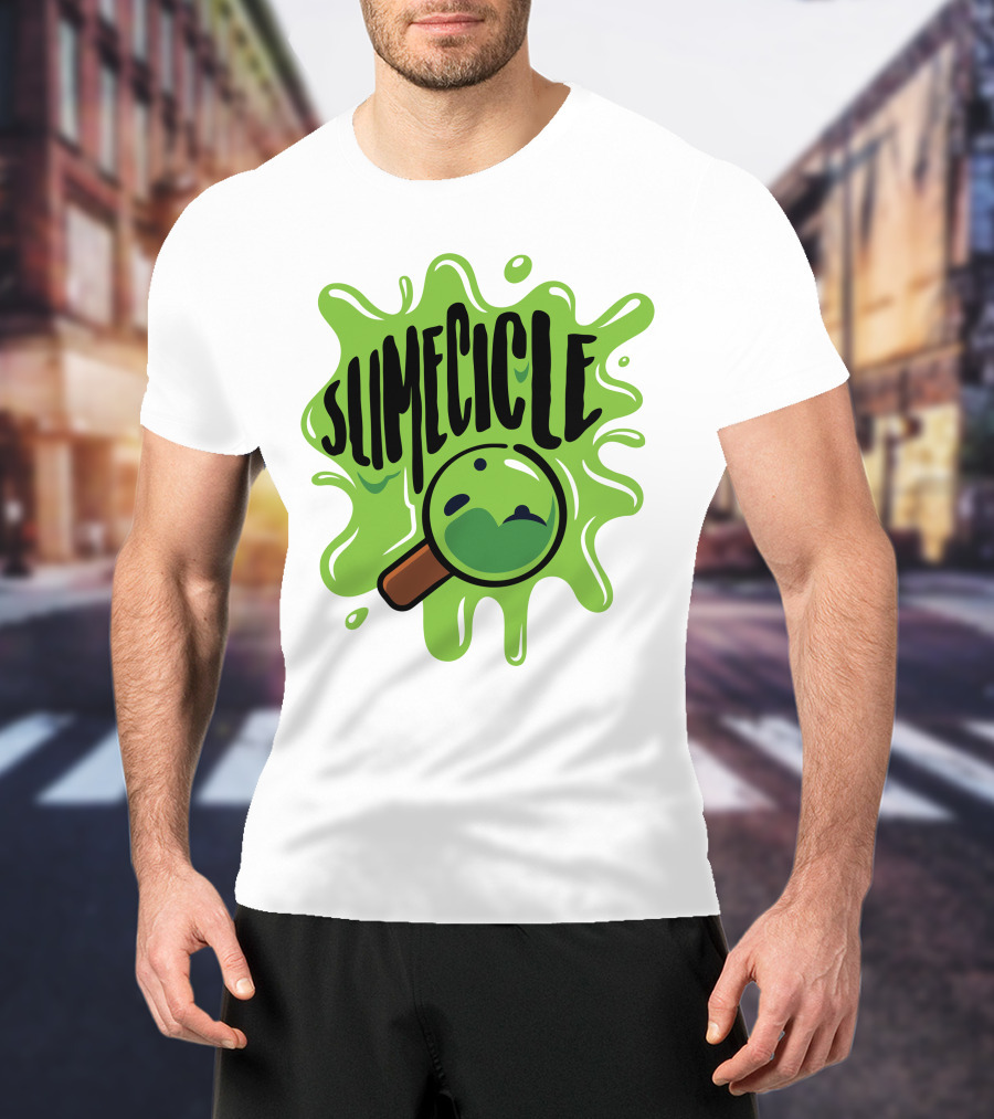Slimecicle Green Splat Magnifying Glass T-Shirt