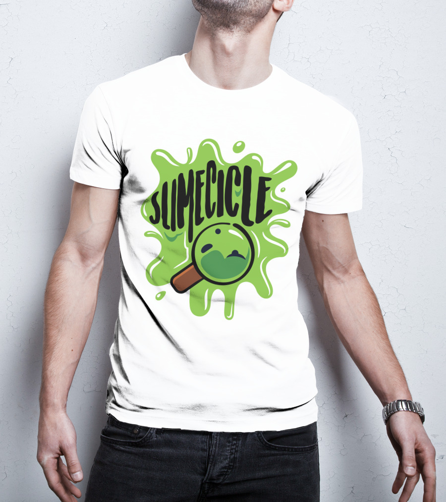 Slimecicle Green Splat Magnifying Glass T-Shirt