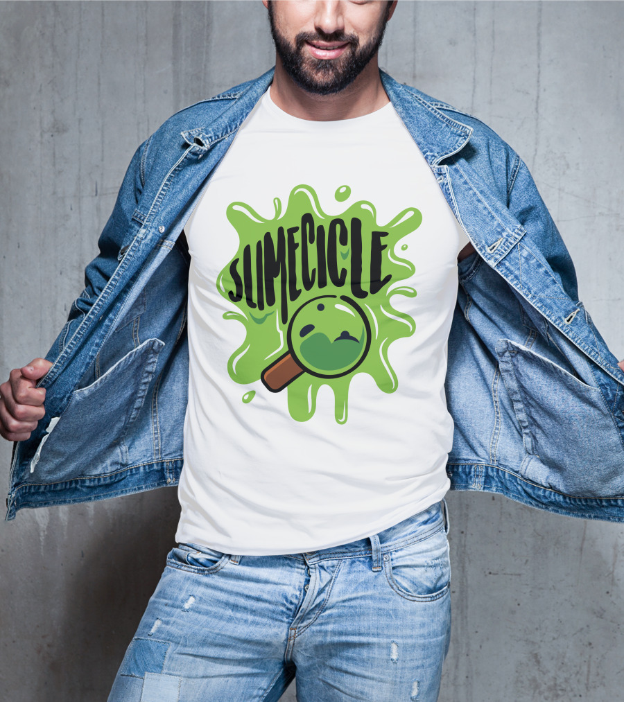 Slimecicle Green Splat Magnifying Glass T-Shirt