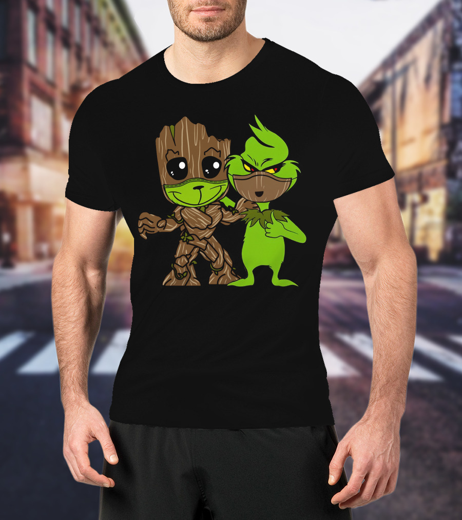 Groot Meets The Grinch Crossover Character Mashup T-Shirt