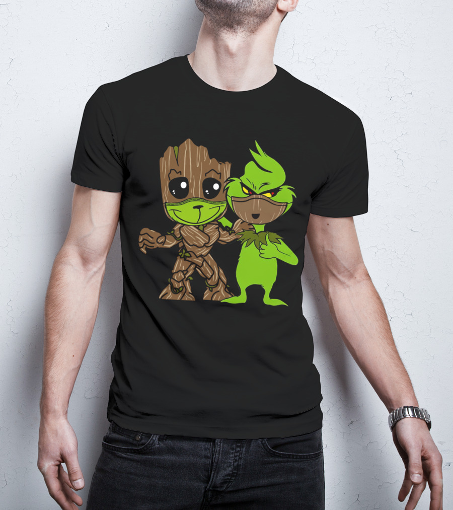 Groot Meets The Grinch Crossover Character Mashup T-Shirt