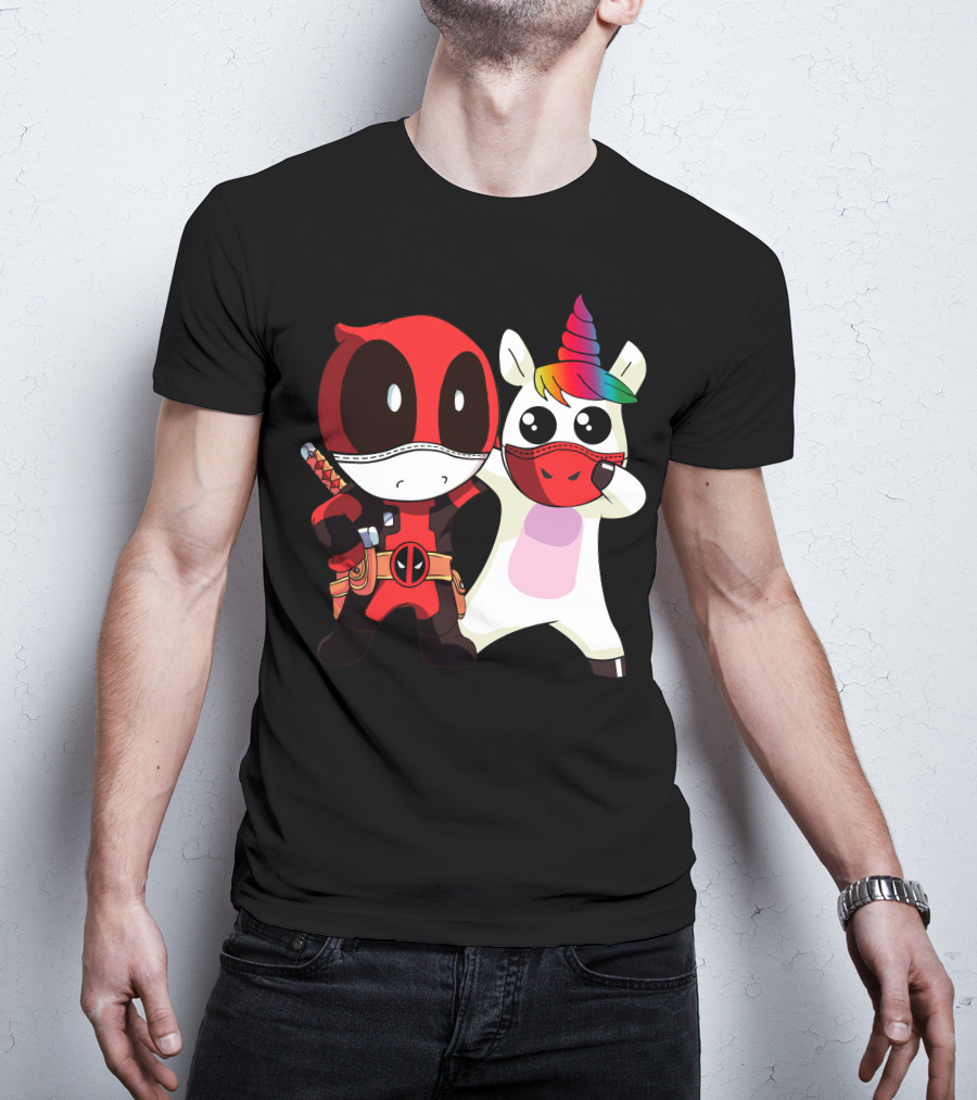 Deadpool Unicorn Rainbow Masked Duo Adventure T-Shirt