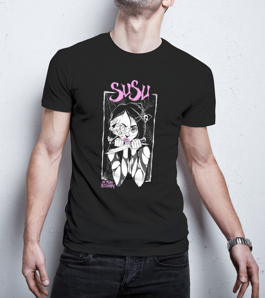 Susu Any Means Necessary Web Knife Girl T-Shirt