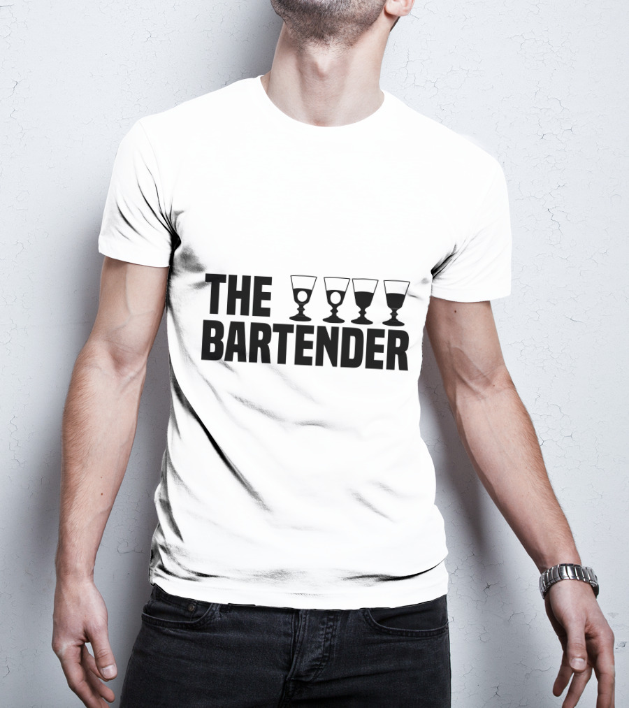 The Bartender Four Glasses T-Shirt