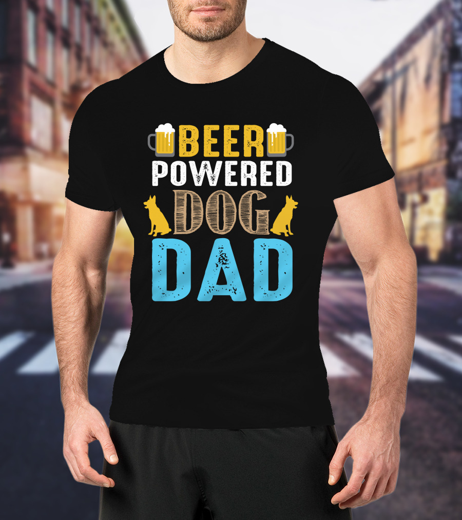BEER Powered Dog Dad T-Shirt