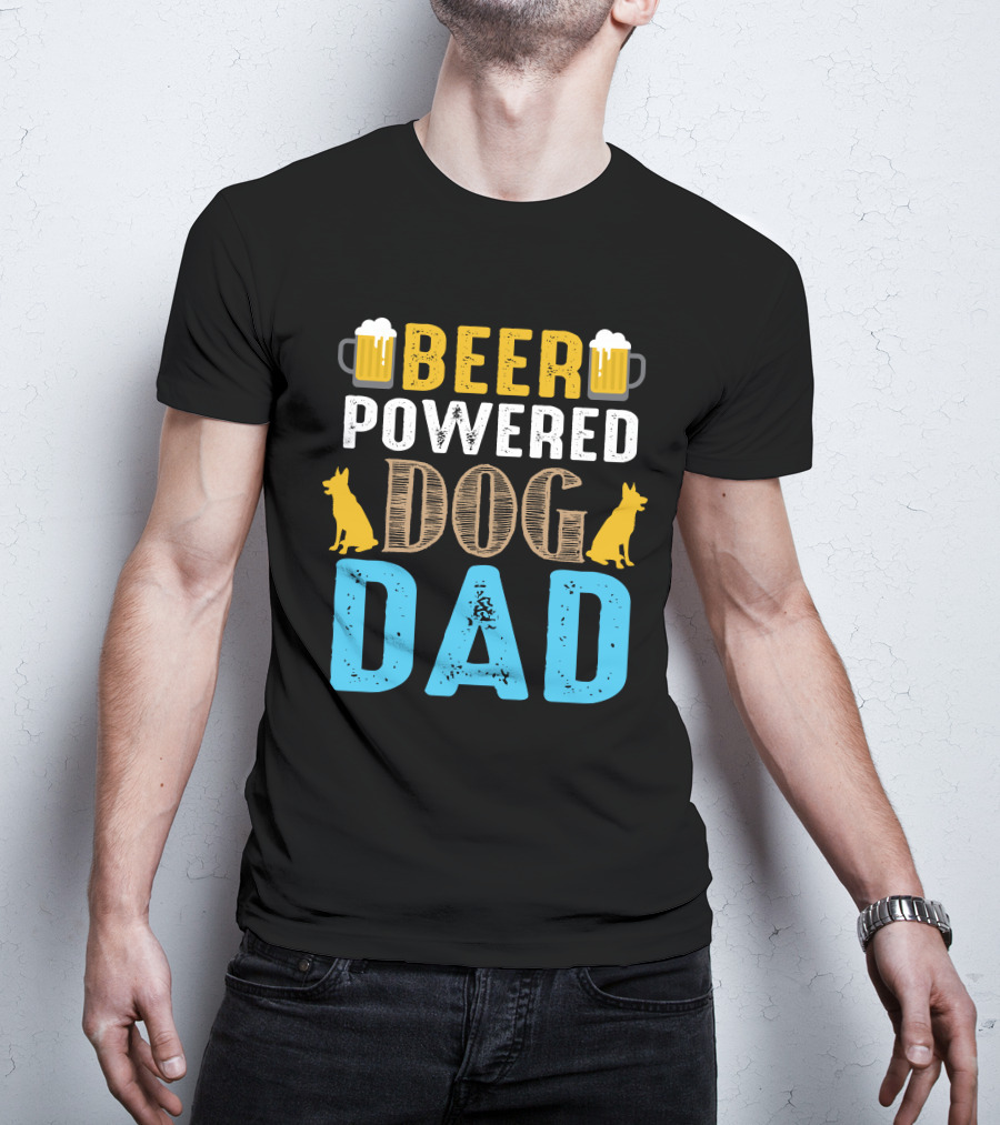 BEER Powered Dog Dad T-Shirt