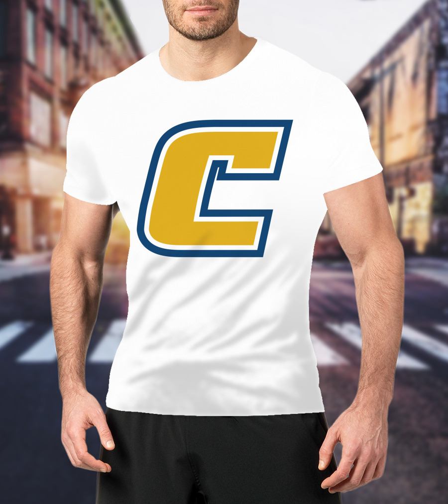 Chattanooga Mocs Large Yellow C Logo Collegiate Sports Emblem T-Shirt