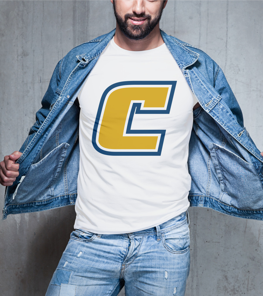 Chattanooga Mocs Large Yellow C Logo Collegiate Sports Emblem T-Shirt