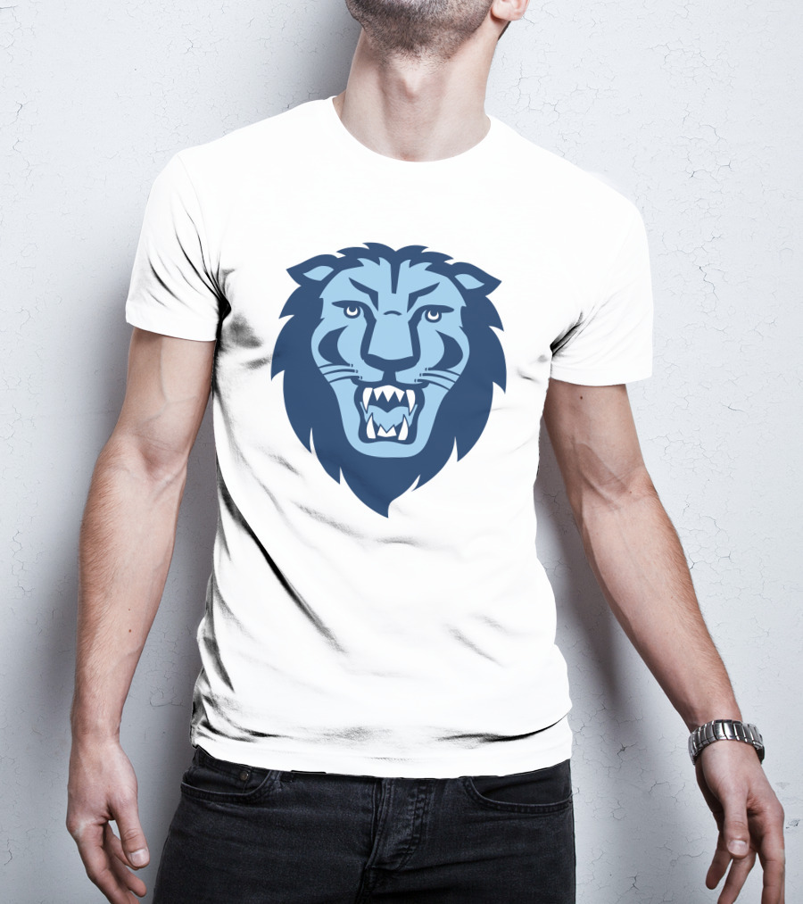 Columbia Lions Roaring Emblem Icon In Blue T-Shirt