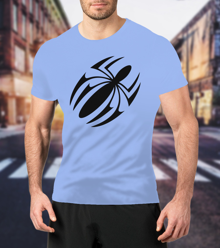 Scarlet Spider Iconic Symbol Blue Background T-Shirt