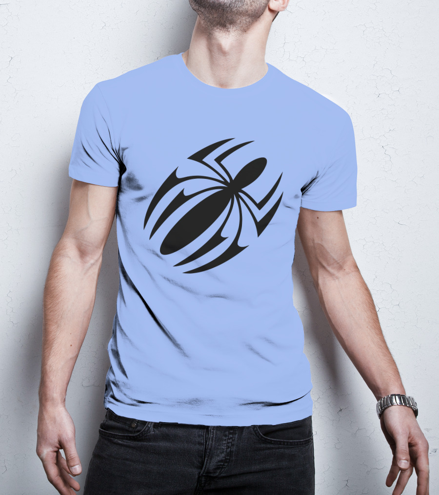 Scarlet Spider Iconic Symbol Blue Background T-Shirt