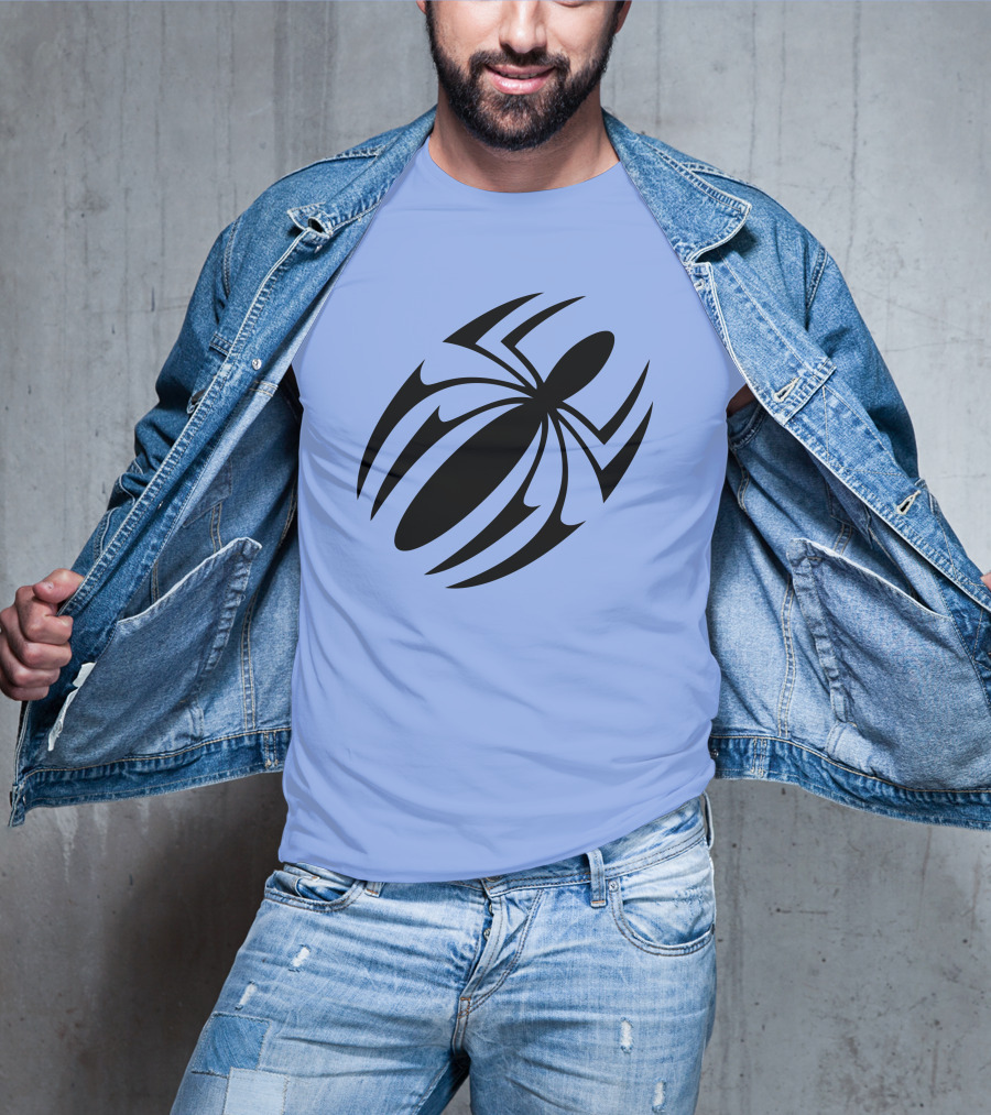 Scarlet Spider Iconic Symbol Blue Background T-Shirt