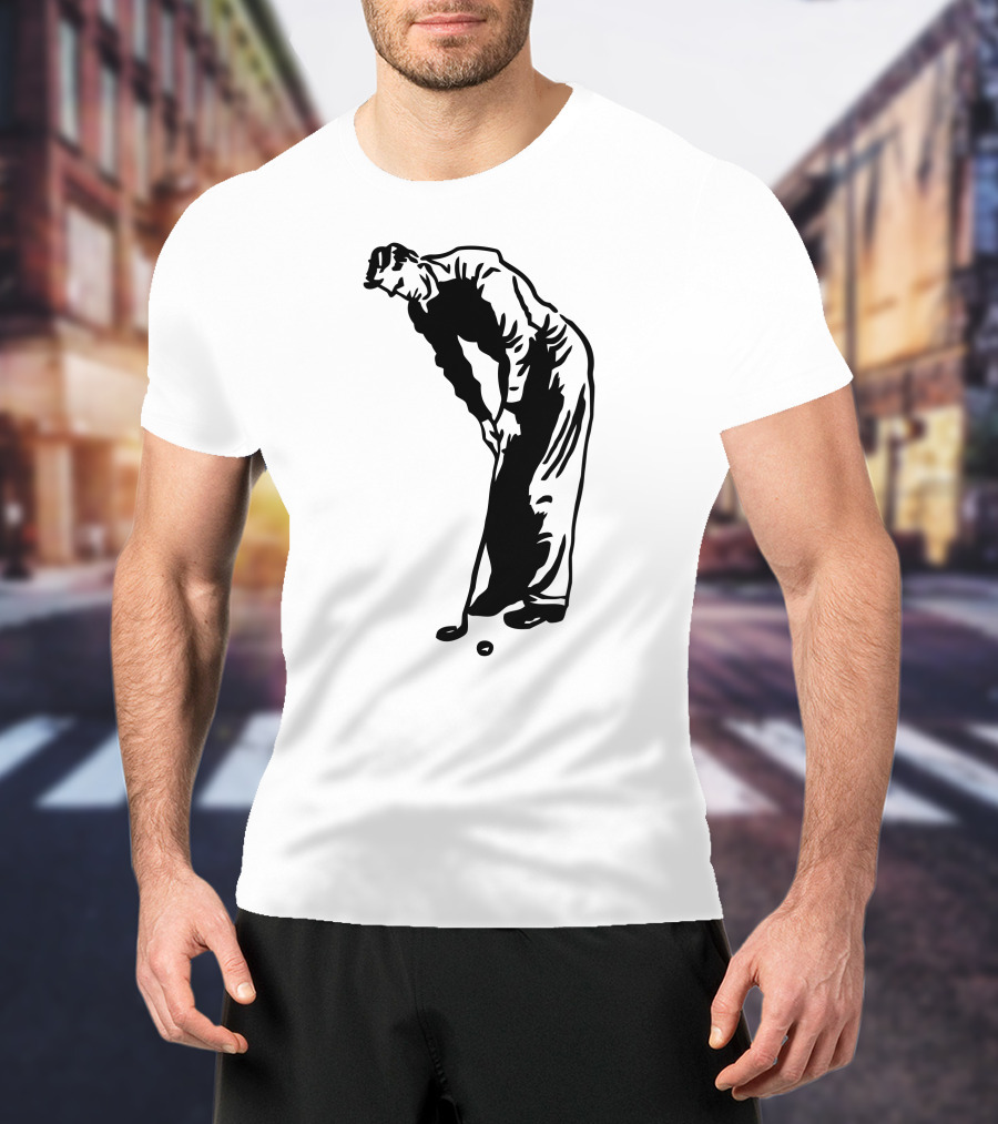 Jack Nicklaus Yellow Golfer Silhouette On Orange T-Shirt