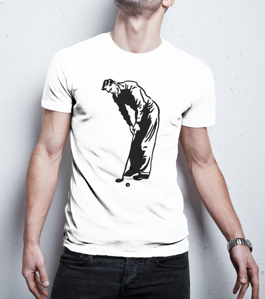Jack Nicklaus Yellow Golfer Silhouette On Orange T-Shirt