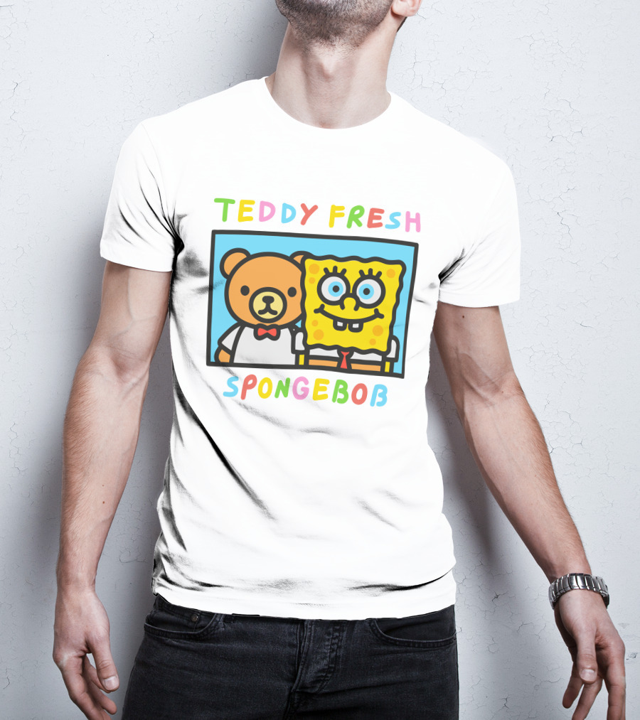 Teddy Fresh SpongeBob Bear Cartoon Collaboration T-Shirt