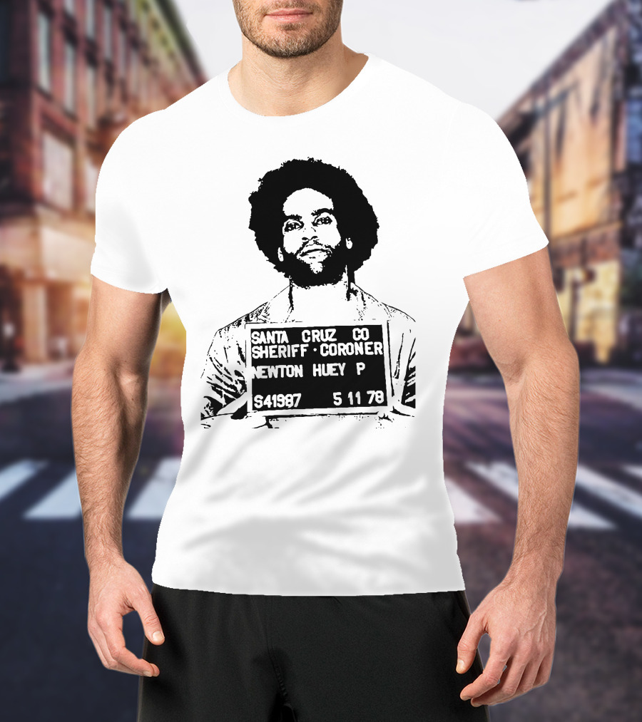 Huey Newton Santa Cruz County Mugshot 5-11-78 T-Shirt