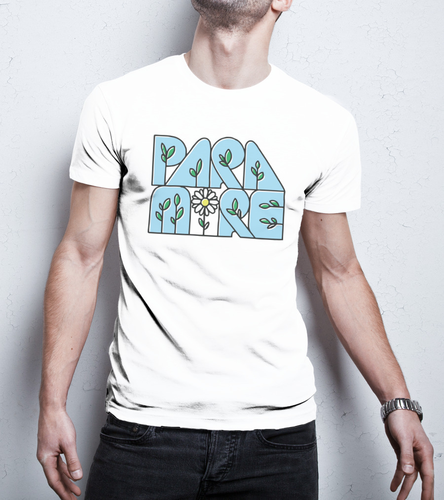 Paramore Flower Leaf Blue Text T-Shirt