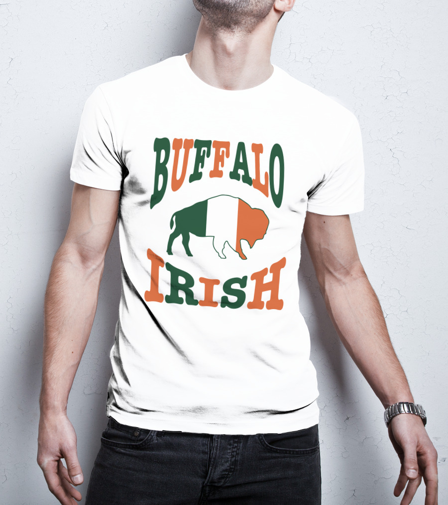 Buffalo Irish St. Patrick's Day Green White Orange Flag T-Shirt