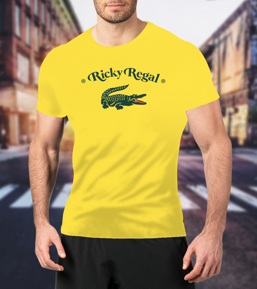 Lacoste Ricky Regal Yellow Crocodile Logo Apparel Collaboration T-Shirt