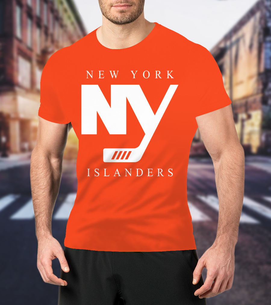 New York Islanders NY Hockey Text Stamp T-Shirt