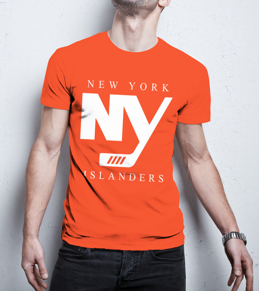 New York Islanders NY Hockey Text Stamp T-Shirt