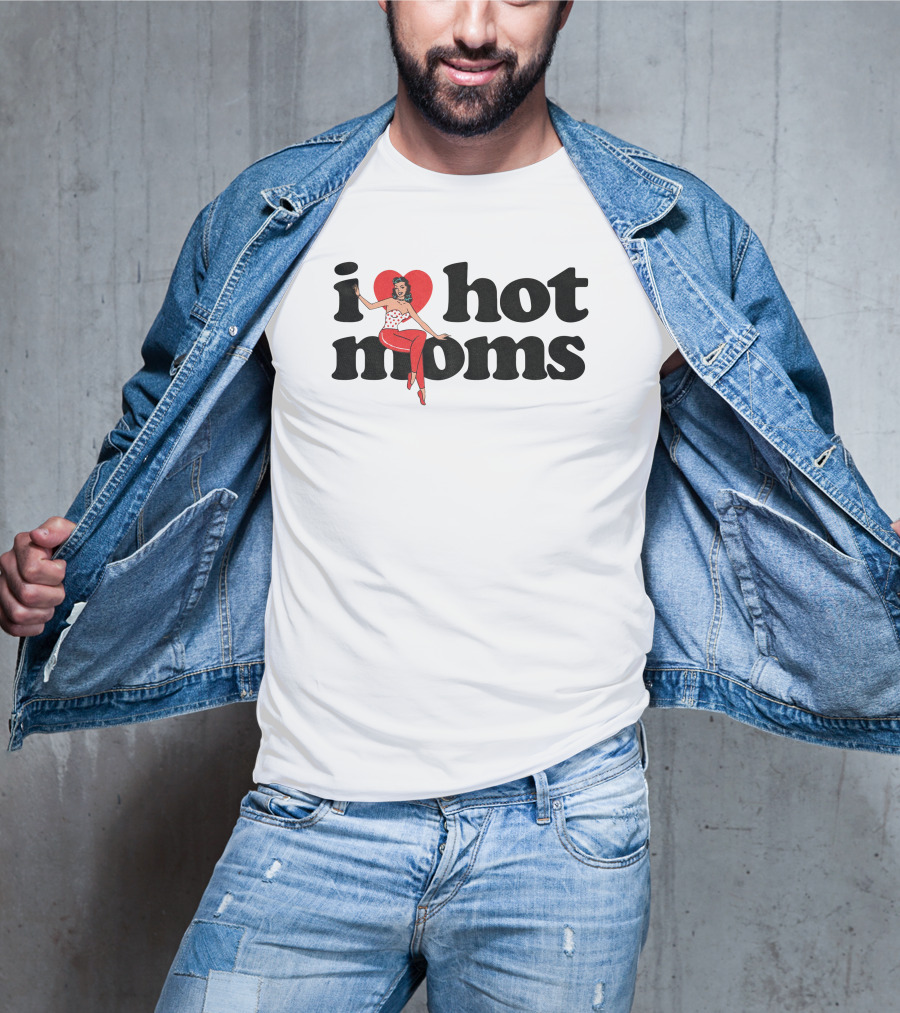 Danny Duncan I Heart Hot Moms Retro Style White T-Shirt