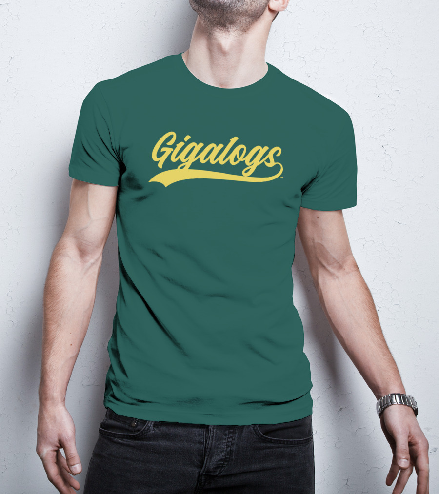 Gigalogs Classic Script Yellow T-Shirt