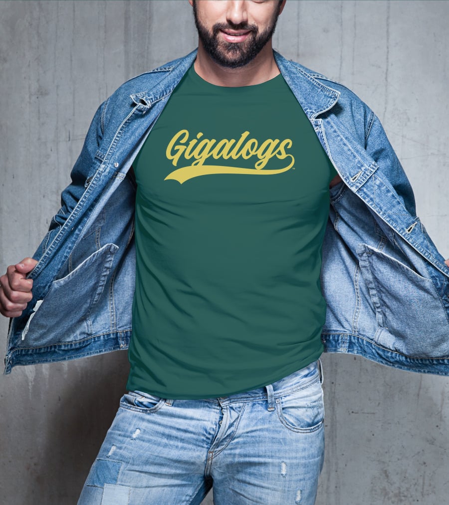 Gigalogs Classic Script Yellow T-Shirt