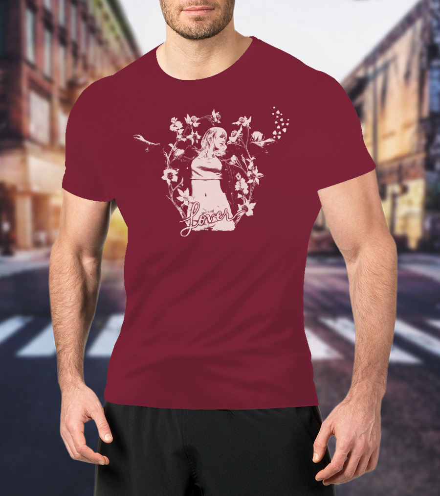 Taylor Swift Lover Floral Silhouette Summer T-Shirt