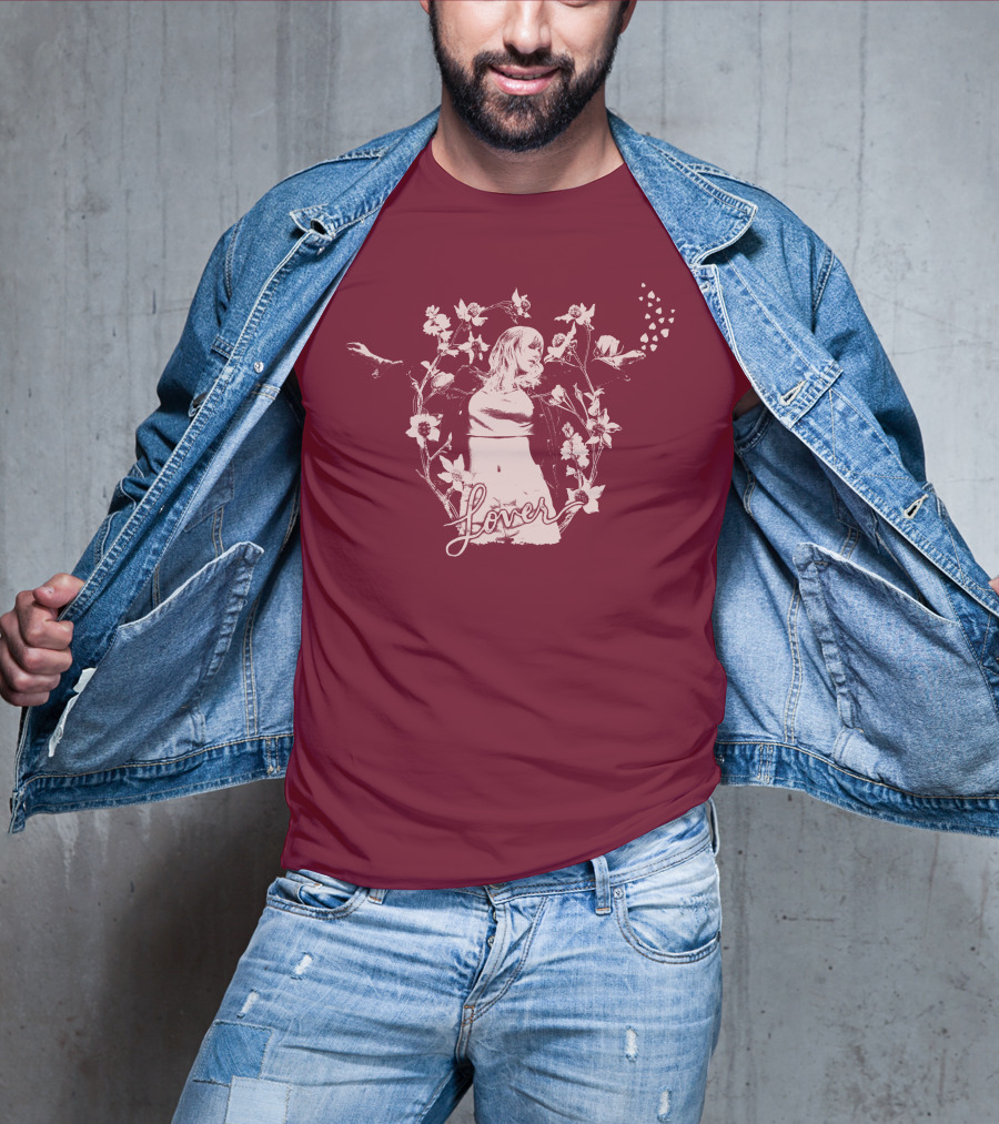 Taylor Swift Lover Floral Silhouette Summer T-Shirt