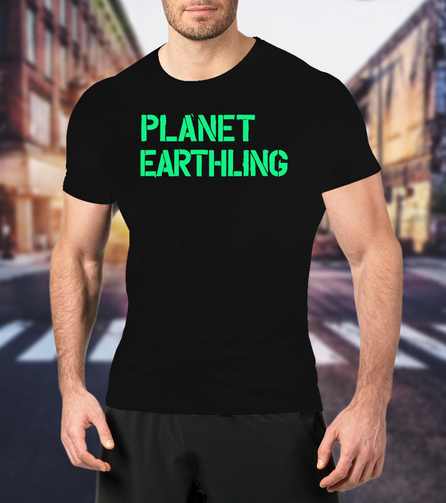 Punkmasters Planet Earthling Bold Green Text T-Shirt