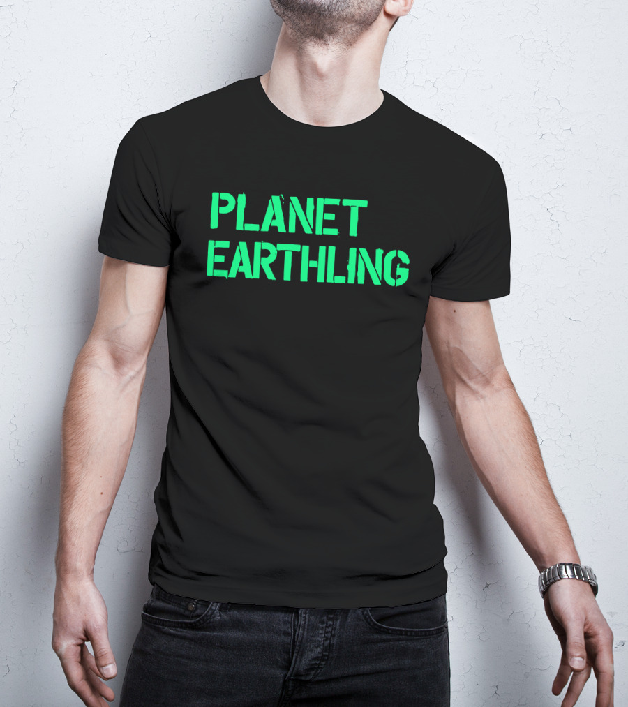 Punkmasters Planet Earthling Bold Green Text T-Shirt