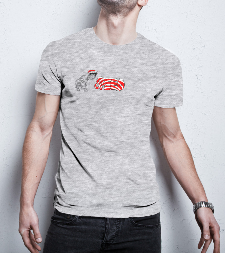 Speed Santa Hat Black White Red T-Shirt