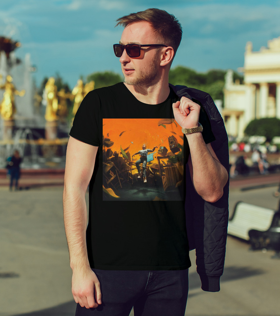 Nopressureshop Com Logic No Pressure Album Cover Floating Surreal Scene T-Shirt