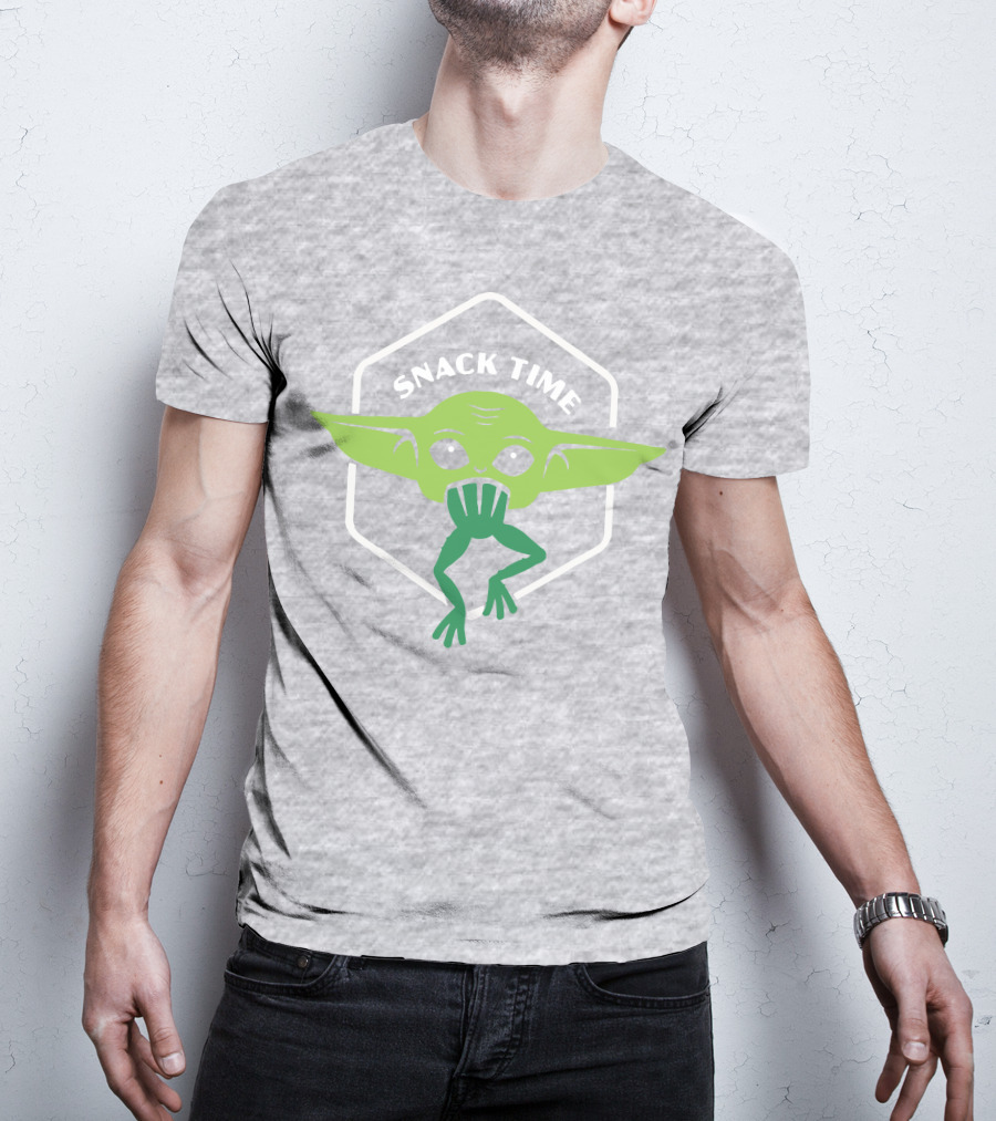 Snack Time The Mandalorian Baby Yoda Eating Frog T-Shirt