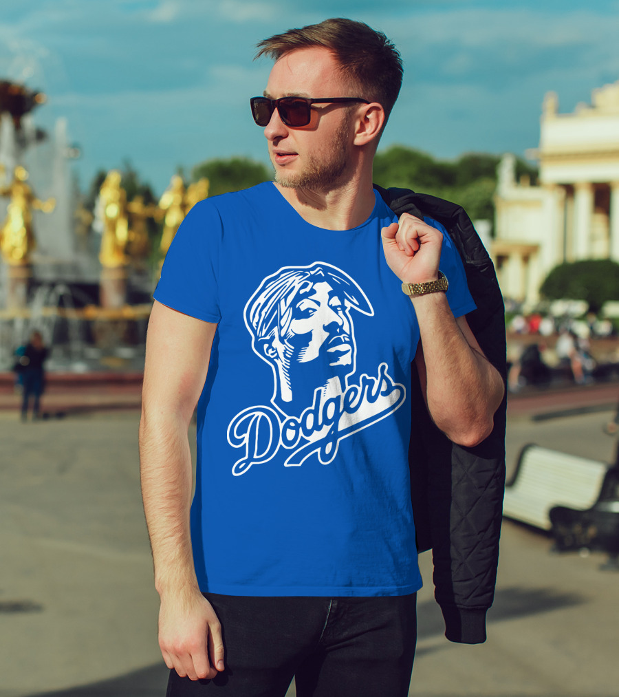Tupac Dodgers Urban Streetwear Icon Collaboration T-Shirt