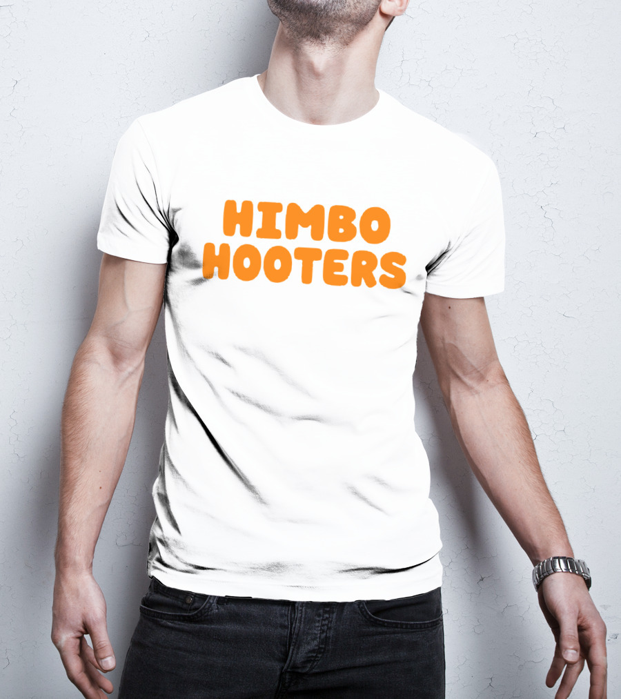 Himbo Hooters Bold Orange Retro-Inspired Text T-Shirt