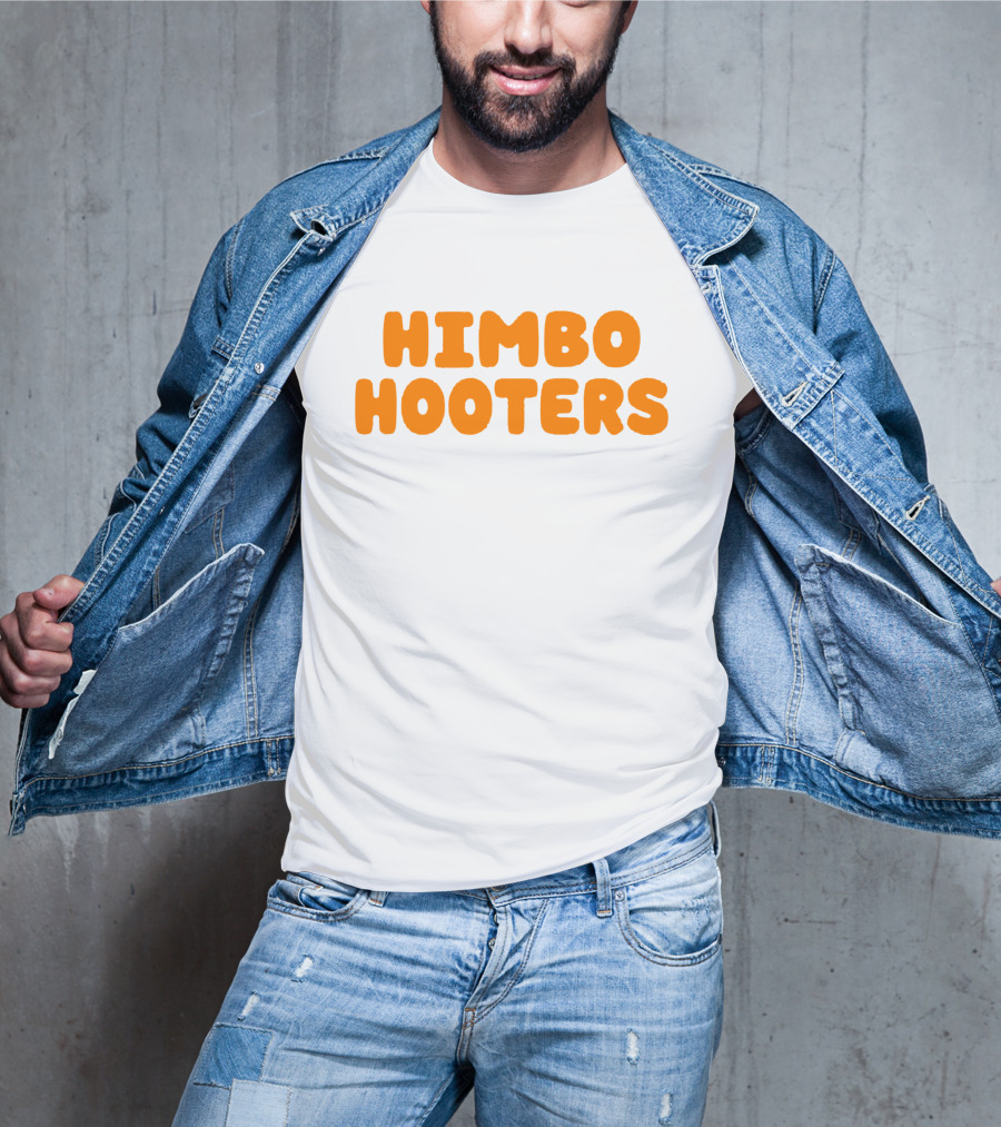 Himbo Hooters Bold Orange Retro-Inspired Text T-Shirt