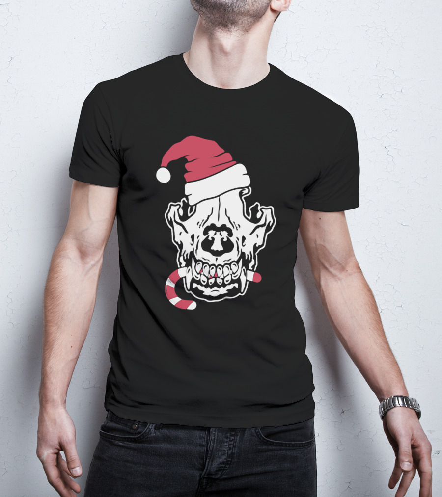 Streetspeed717 Skull Santa Candy Cane Holiday T-Shirt