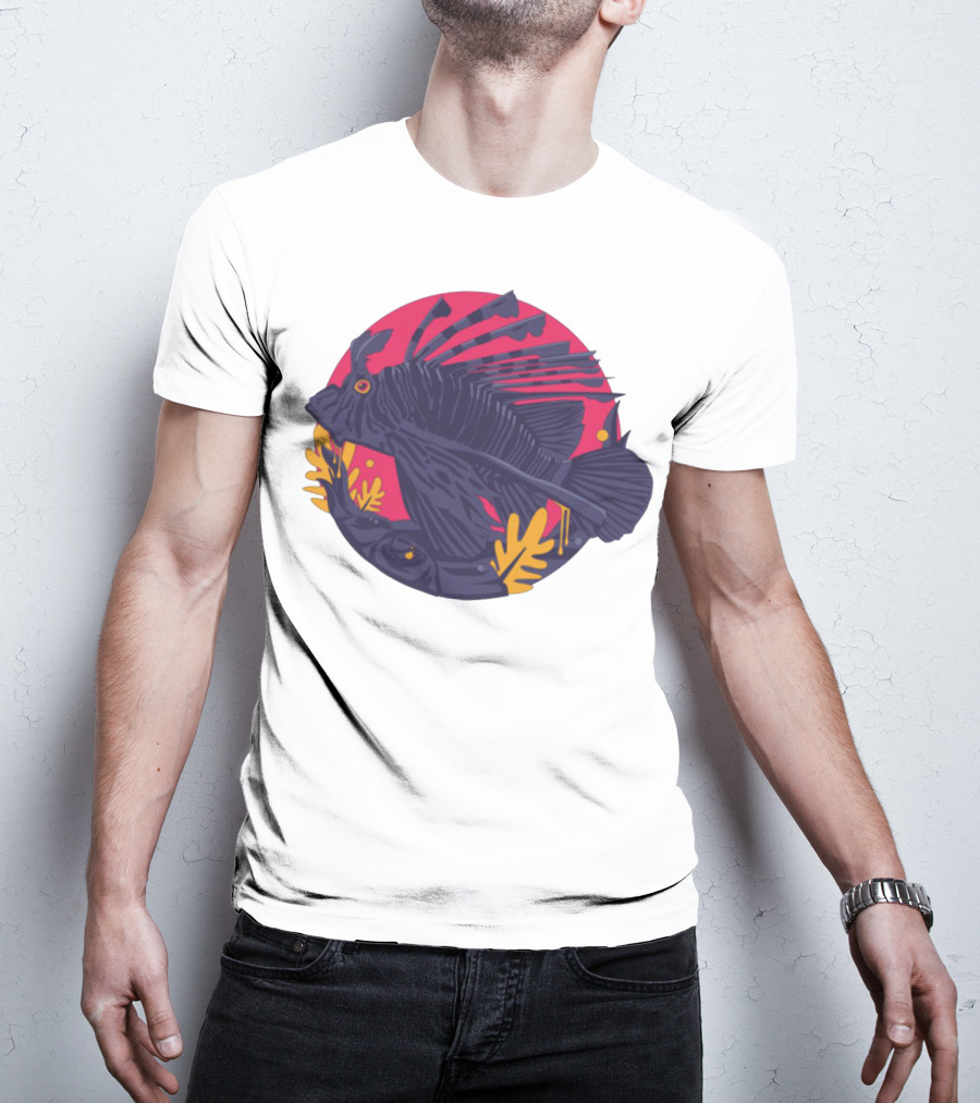 Jade Cicada Vibrant Fish Artwork Merch T-Shirt